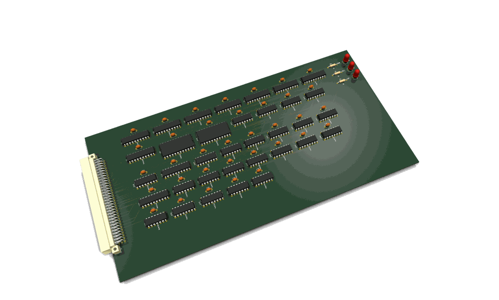 ALU card, KiCad 3D render